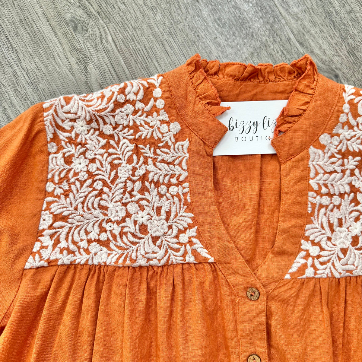 The Jane Top - Orange/white