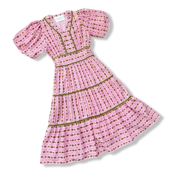 Abigail Dress THML Pink and Olive