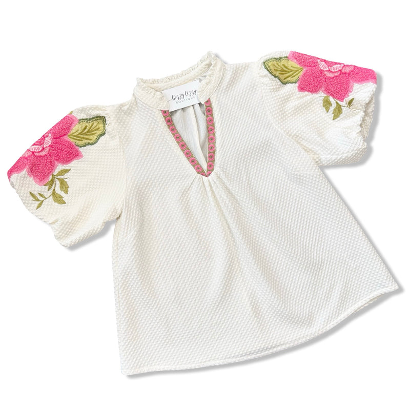 Bailey Umgee Embroidered Cream Top