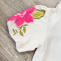 Bailey Umgee Embroidered Cream Top Sleeve