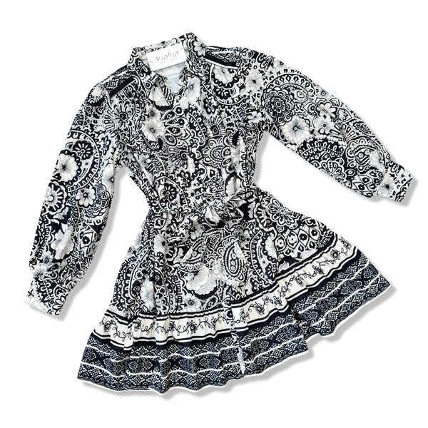 Black and White Print Umgee Short Dress