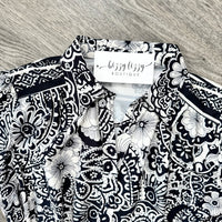 Black and White Print Umgee Short Dress Collar