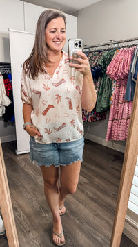 Boot Print Texas Top 