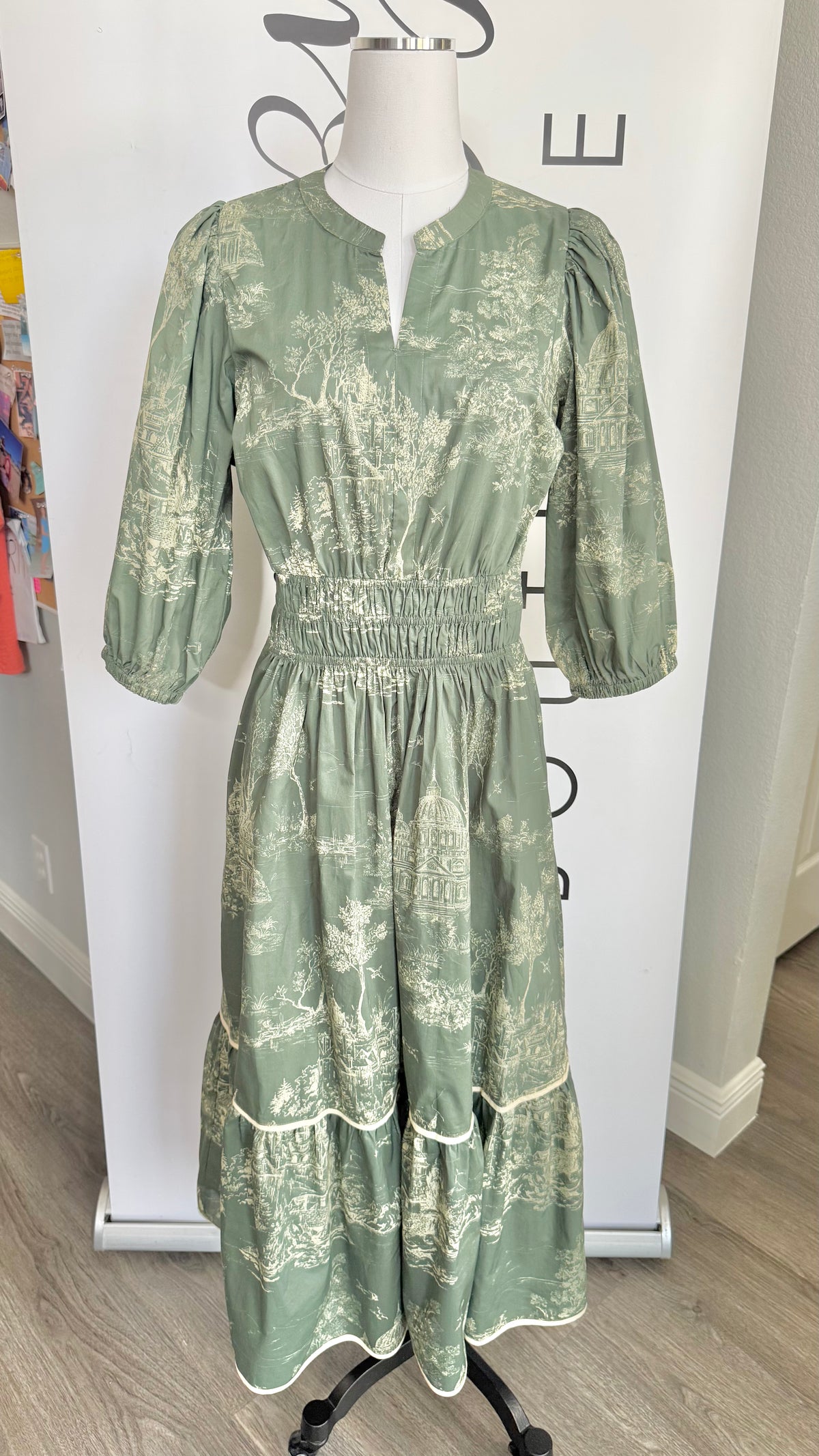 Catherine Sage Green Dress Umgee Mannequin