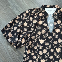 Chandler Top THML Black Tan Floral Close Up
