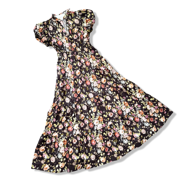 Chocolate Brown Floral Cowgirl Dress Entro