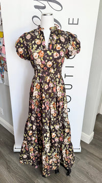 Chocolate Brown Floral Cowgirl Dress Entro Mannequin