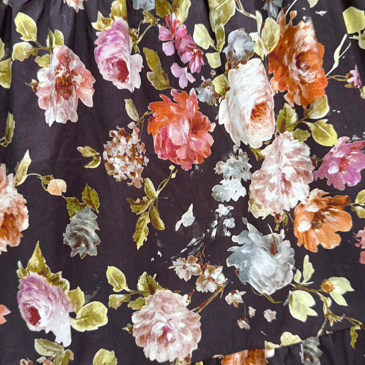 Chocolate Brown Floral Cowgirl Dress Entro Print
