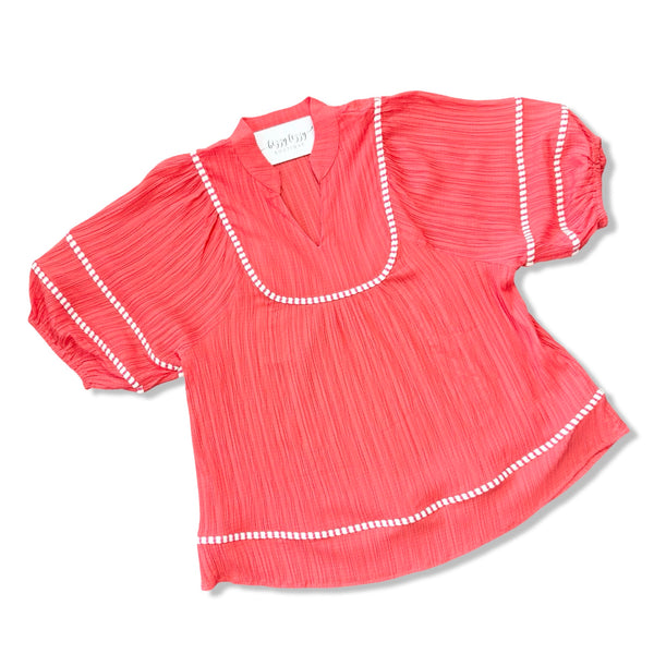 Coral Umgee Sweetheart Top