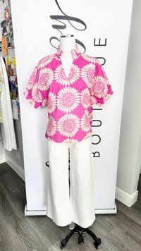 The Olivia Top - Hot Pink