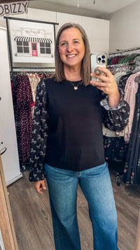 Elliott_THML_Black_Sweater_Horse_Print_Long_Sleeve_Top mod