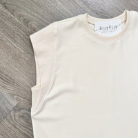 Entro Cap Sleeve Ecru Top Blanco Cap Sleeve Detail