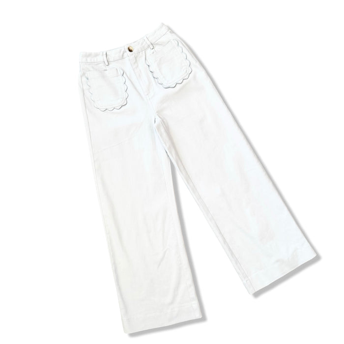 Entro Kelly Wide Leg Cropped Pant Dusty Blue