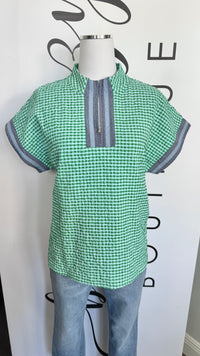 Hudson Top Gingham THML Top with Zipper Mannequin