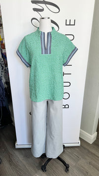 Hudson Top Gingham THML Top with Zipper Mannequin 3