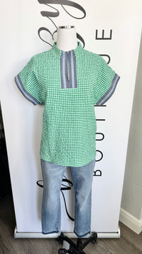 Hudson Top Gingham THML Top with Zipper Mannequin 4