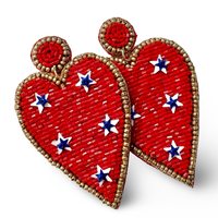 Red White & Blue Heart Earrings