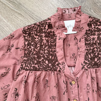 Jane Cowgirl Print Top Layerz Embroidered