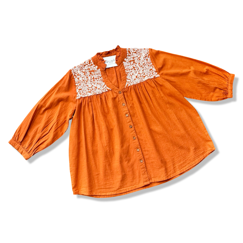 Jane Top Orange White Layerz