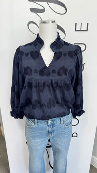 Juliet Top Umgee Navy Hearts Mannequin 2