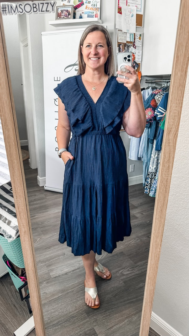 The Leigh Ann Dress - Navy - FINAL SALE