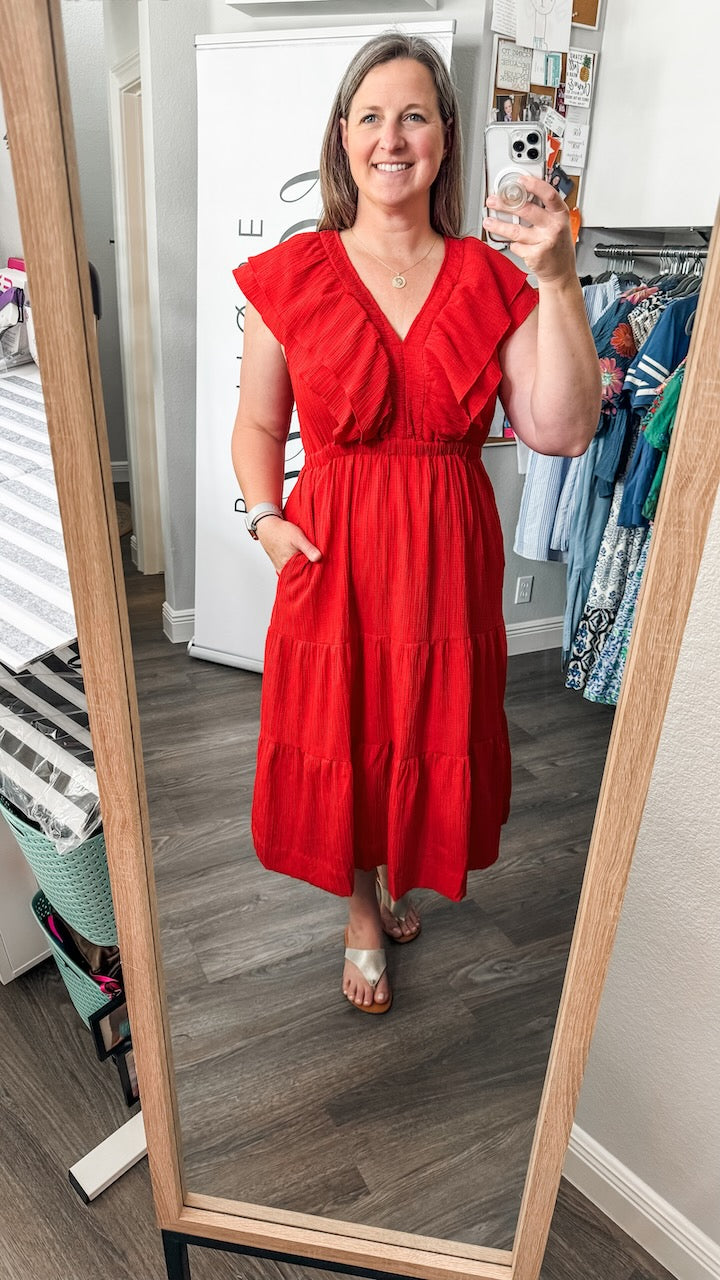 The Leigh Ann Dress - Red