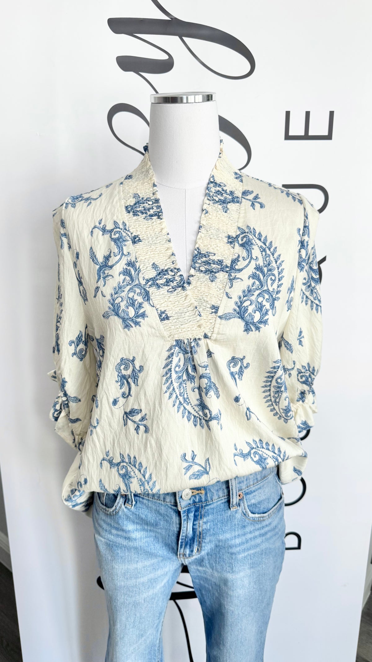 Lennon Blue Umgee Print Paisley Mannequin 2