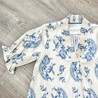 Lennon Blue Umgee Print Paisley Sleeve