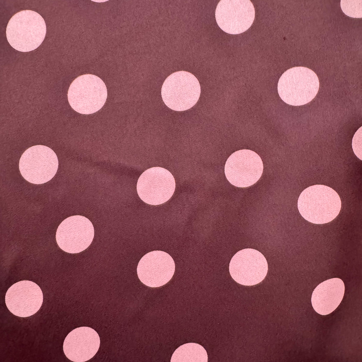 Maroon and Pink Long Sleeve Pajama Set Jodifl Maroon and Pink Polka Dot Fabric Close Up