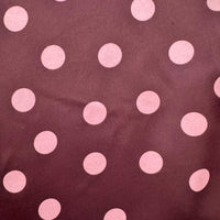 Maroon and Pink Long Sleeve Pajama Set Jodifl Maroon and Pink Polka Dot Fabric Close Up