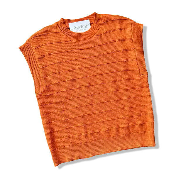 Mason THML Burnt Orange Cap Sleeve Sweater