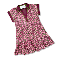 Merlot Wine and Olive Green Entro Dress