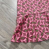 Merlot Wine and Olive Green Entro Dress Detail of Skirt