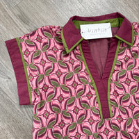 Merlot Wine and Olive Green Entro Dress Sleeve Detail