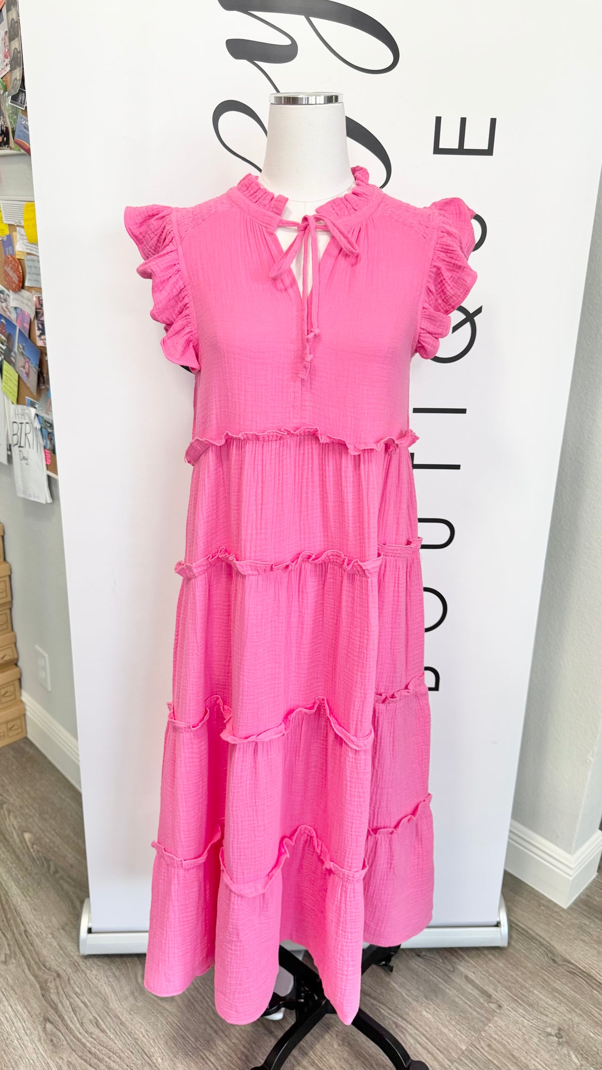 Mina Bubble Gum Dress Umgee Mannequin