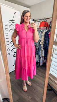 Mina Bubble Gum Dress Umgee Model