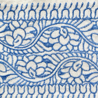 Natalie Embroidered Top Entro 3/4 Sleeve Embroidery Close Up Light Blue