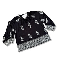 Natalie Entro Embroidered Top Black