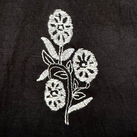 Natalie Entro Embroidered Top Black Embroidery Detail