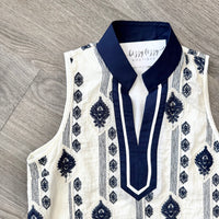 Navy Embroidered Umgee Dress Dane Collar