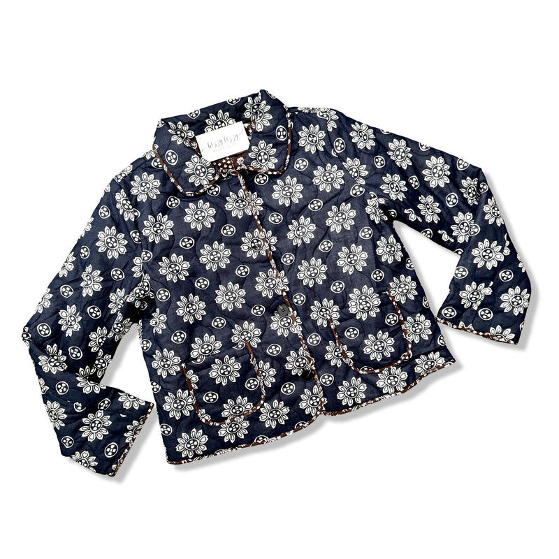 Navy Quilted Reversible Jacket Sugarlips Solara