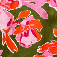 Olive Green Pink and Orange THML Top Print Detail