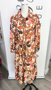 Ranch House THML Long Sleeve Horse Print Button Down Dress Mannequin