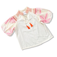 Renne Voy Top Floral Embroidery Cream 