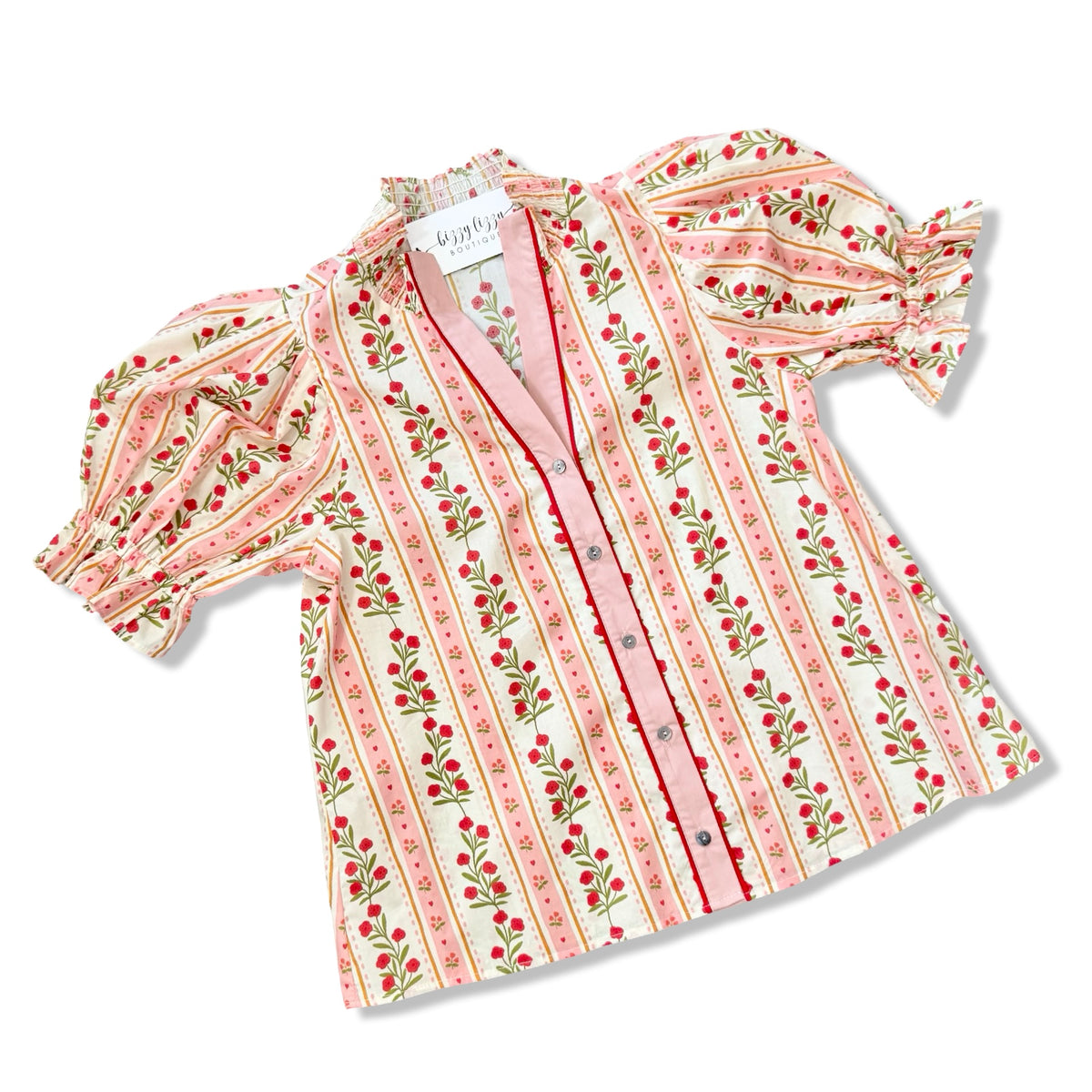 Sienna Floral Entro Pink and Red Top