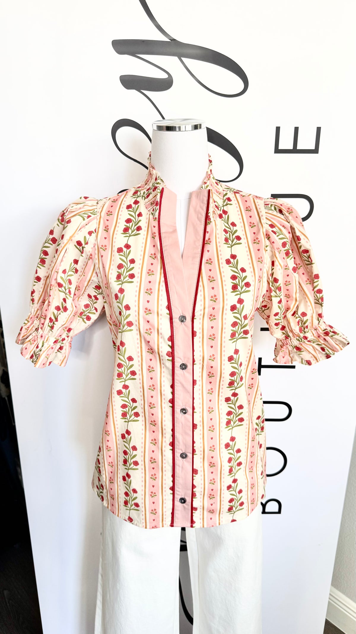 Sienna Floral Entro Pink and Red Top Mannequin