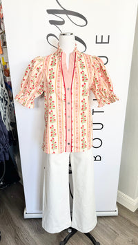 Sienna Floral Entro Pink and Red Top Mannequin 3