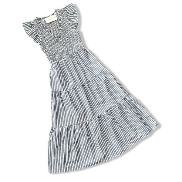 Stanley Sugarlips Cotton Linen Striped Sunfire Dress