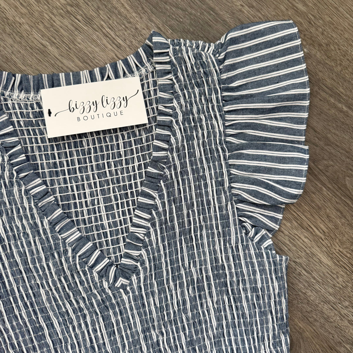 Stanley Sugarlips Cotton Linen Striped Sunfire Dress Sleeve Close Up