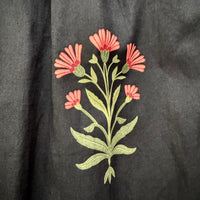Sugarlips Becca Black Floral Sleeveless Smocked Dress Close Up Photo 2